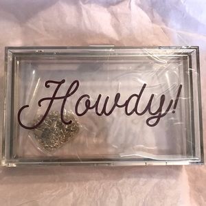Howdy Acrylic clear clutch w/ gold chain